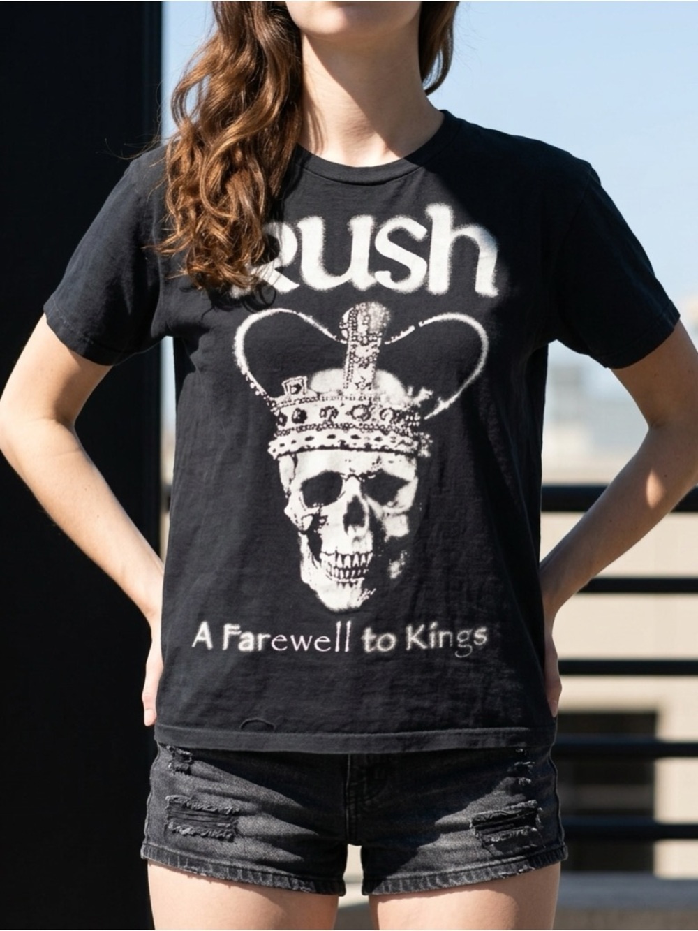 Black Graphic Skull Tee - A Farewell to Kings Men or Women